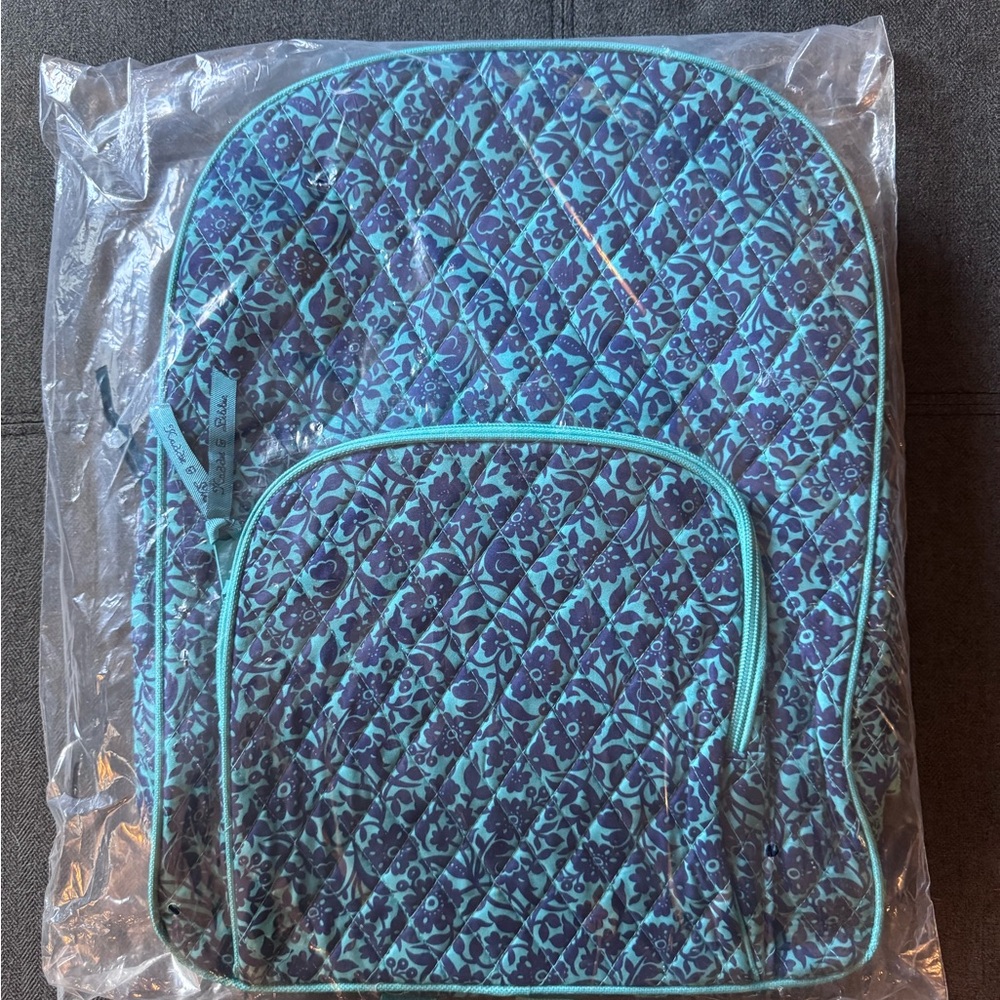 Quilted Floral Kids Backpack in Blue/Turquoise